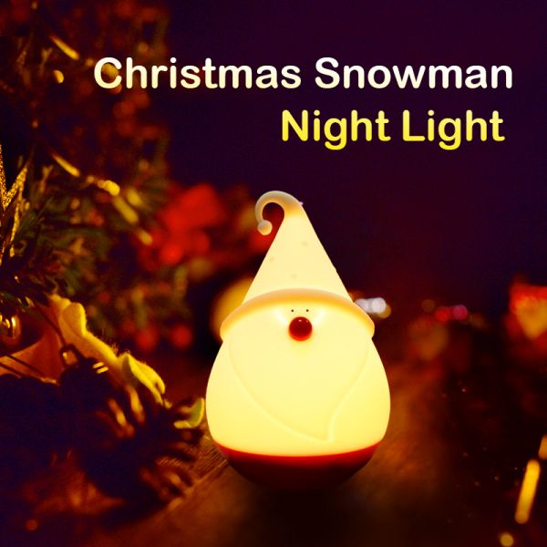 Custom Logo OEM Christmas Snowman LED Night Light Lamp with 30000 Hours Lifespan