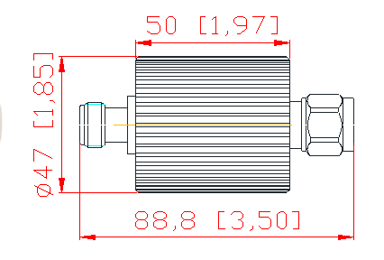10 Watts N Female 3dB Rf Attenuator
