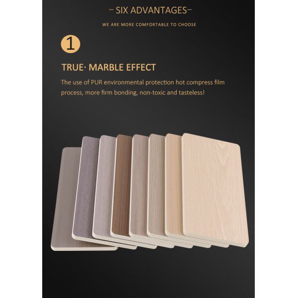 PVC Wall Panel Hot Sale 1220*2440*5/8mm Flame Retardant Bamboo Charcoal Wood Eco-Friendly PVC Marble Wall Panel Indoor Decorative Panel Ceiling For