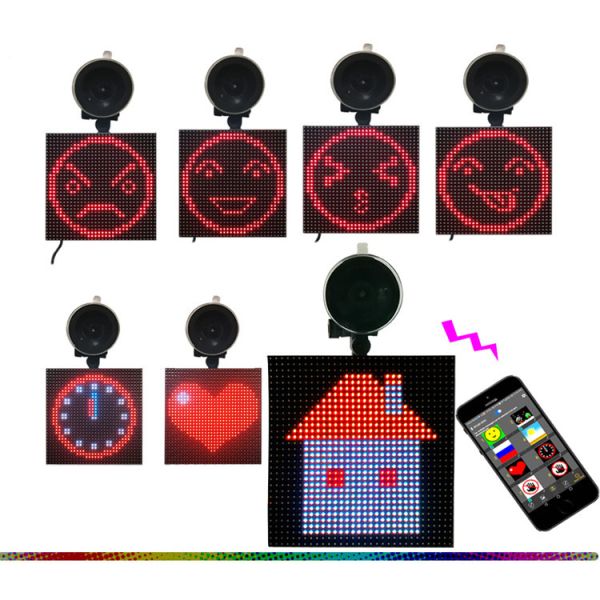 128*128 MM Buletooth Smart Car Emoji Led Sign Display