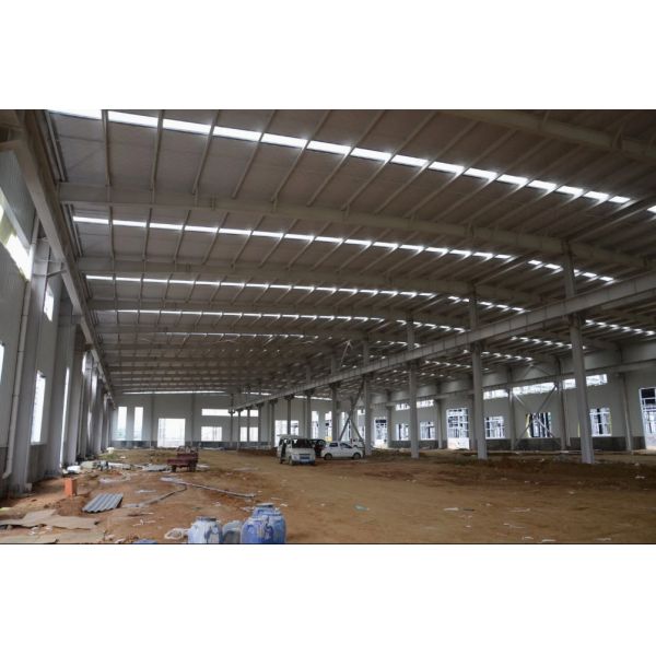 Prefabricated H Section Steel Frame Structural Warehouse with Overhead Crane