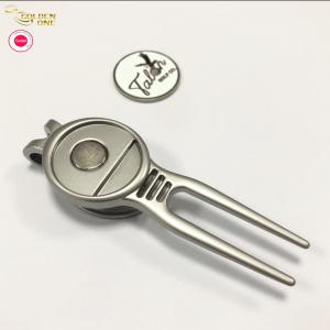 China Plated Repair Golf Divot Tool Custom Logo With Metal Ball Marker on sale