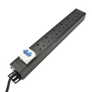 6 Way UK Type PDU Extension Socket With On/Off Switch, Circuit Breaker