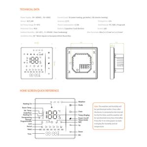 Tuya WI-FI Smart Gas Boiler 3A Thermostat Temperature Controller Programmable