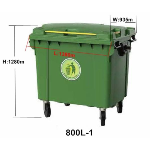 800L large capacity dumpster garbage bin waste container