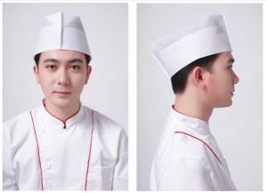 Quality White Breathable Kitchen Chef Hat Single Use , Non Woven Paper Food Service Hats  for sale