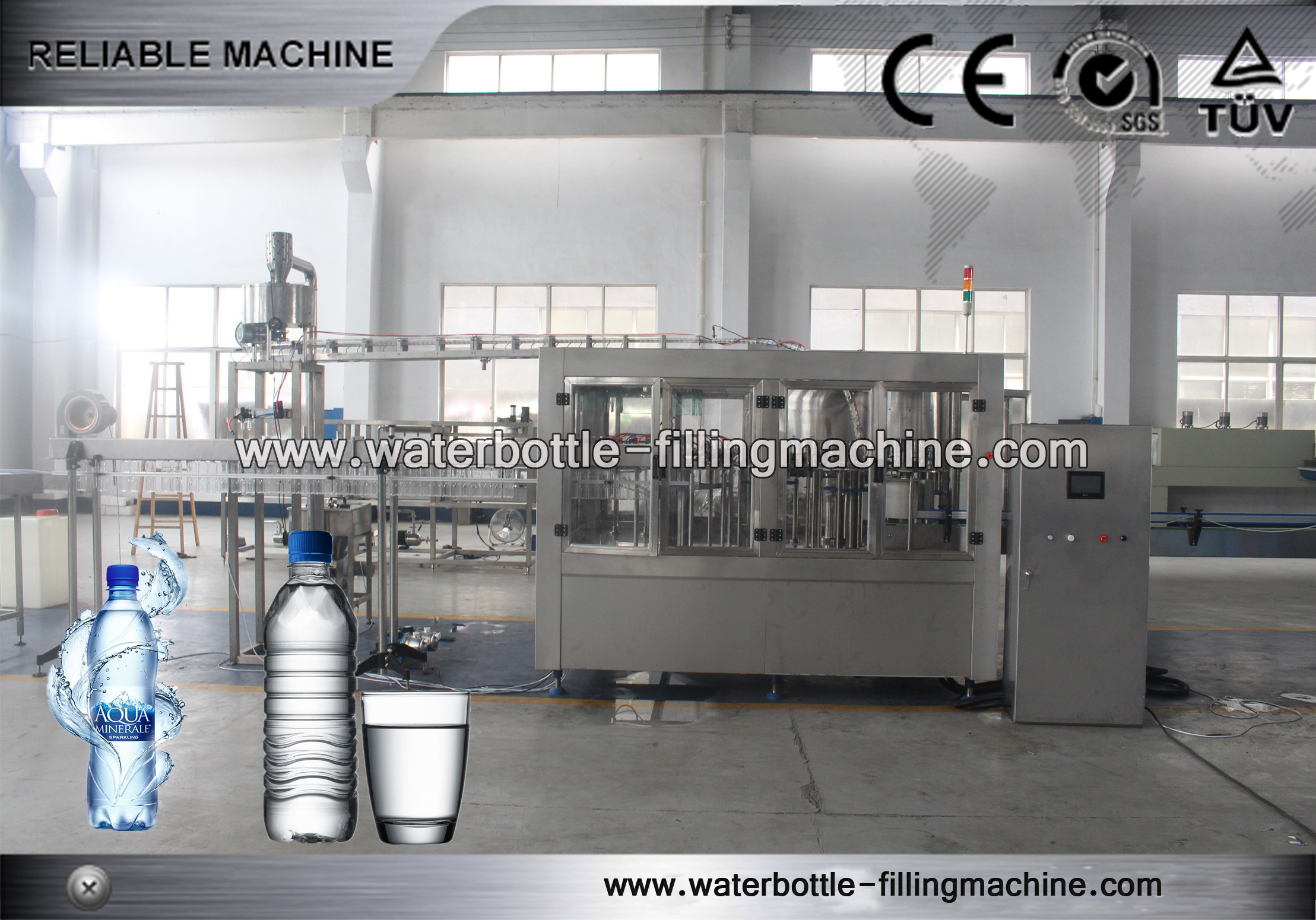 Automatic Mineral Water Bottle Filling Machine / Equipment For Soda Water