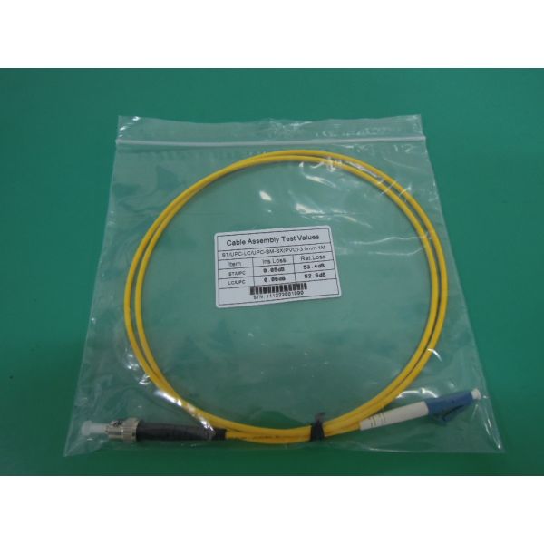 Yellow color PVC 0.9 2.0 3.0 mmFiber Optic Patch Cord LC-ST Single Mode Simplex