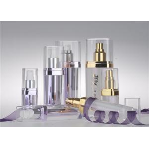 Quality Dark Purple PMMA Airless Pump Bottles Column Shape Cosmetic Pump Bottle for sale