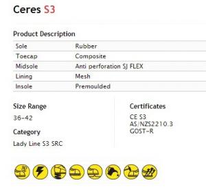 Quality Ceres safety shoes,composite toecap,Rubber sole,size EU36-42,category S3/SRC for sale