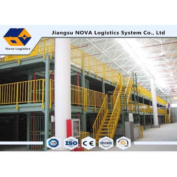 Free Standing Multi Tier Mezzanine Rack With High Density Steel Marteria