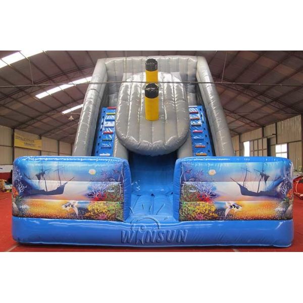 Titanic Inflatable Dry Slide Fireproof PVC Made Environmental Friendly