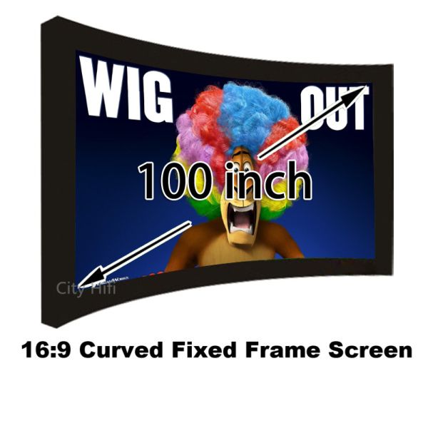 Made In China Best Price 100 Inch Curved Fixed Frame 16:9 Projection Screen For
