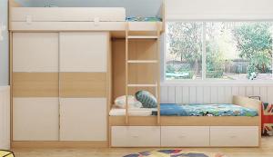 Custom home furniture children wooden double bed designs bunk beds with storage drawers