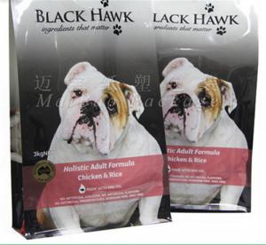 Quality Pet Food Packaging Flat Bottom Pouch Bag , Custom Printed Resealable Food Bags for sale