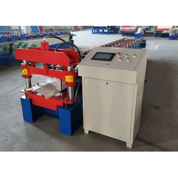 Computer Control Ridge Cap Roll Forming Machine 15 Forming Steps With Hydraulic Cutter