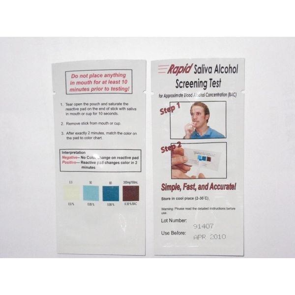 Popular High Accuracy 98% Rapid Test Strip Alcohol Saliva Screening