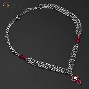 China Women Men Hip Hop Titanium Steel Jewelry Bloodthirsty Clavicle Chain Choker on sale