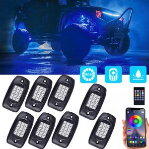 China Handheld Multicolor RGB Rock Lights Waterproof With Remote Control on sale