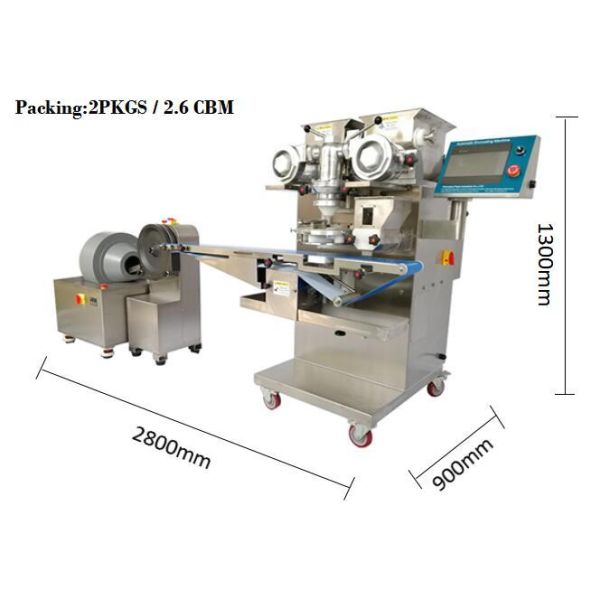 Encrusting machine in operation