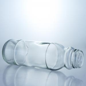 China Customized Logo Clear Milk Bottle 320ml 500ml Glass Juice Coffee Bottle With Screw Lid on sale