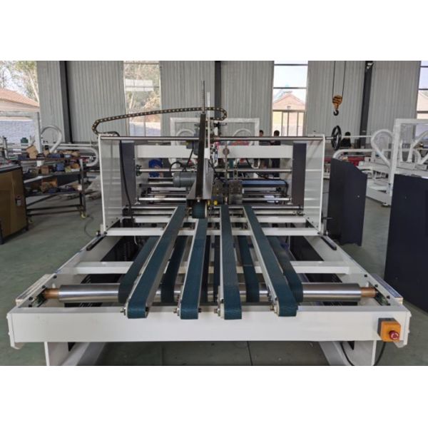 PLC Program Control Carton Folding Gluing Machine Adjusted Conveniently