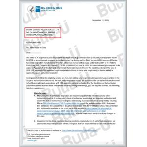 PURIFA Medical Production Co.,Ltd Certifications