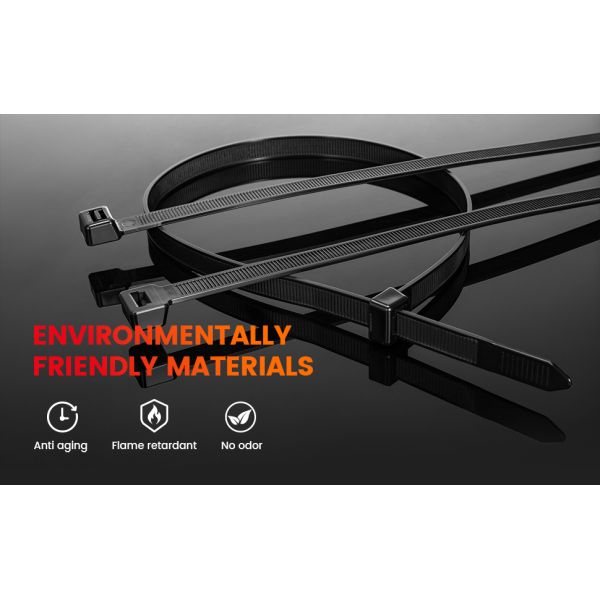 Temperature Resistant Double Sided Zip Ties 14 Inch 100 LBS Tensile Strength Strong Releasable