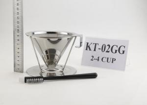 Quality Double Layer Stainless Steel Pour Over Coffee Filter 2 / 4 Cups Capacity for sale