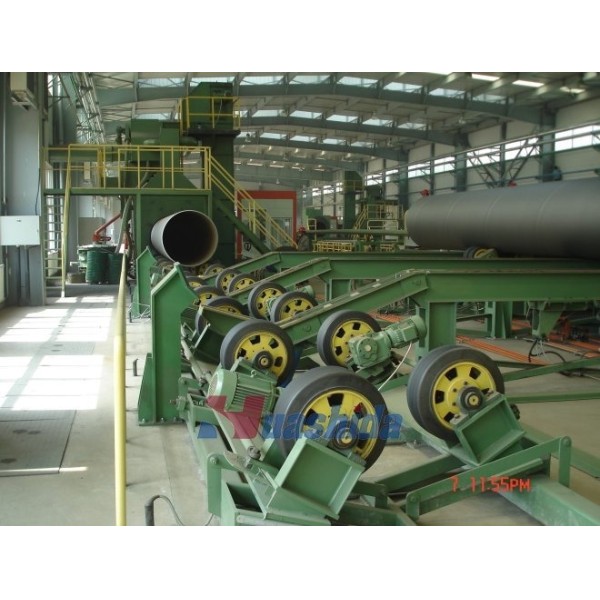 Sa2.5 Steel Pipe Outer Wall Shot Blasting Abrator Blaster line