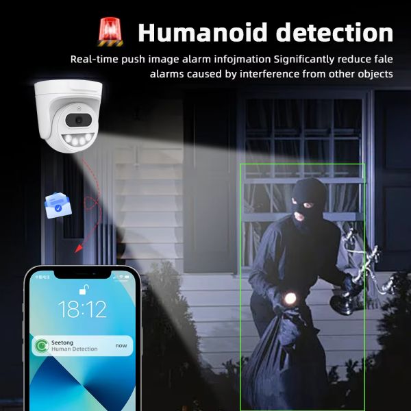 IP Night Vision Dome Network Camera with Audio 2K 4MP Indoor Security Cctv POE IP Dome Camera