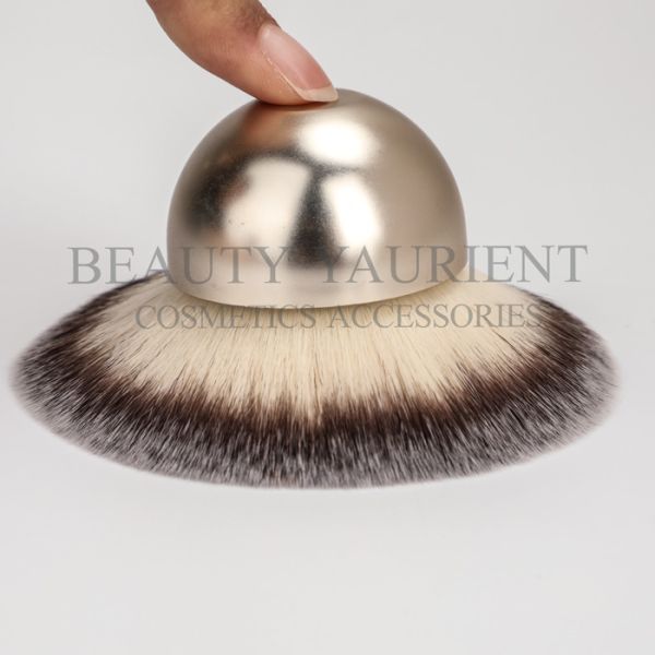 Metal Plating Finishing Powder Makeup Brush Egg Shape Base Soft PBT Hair