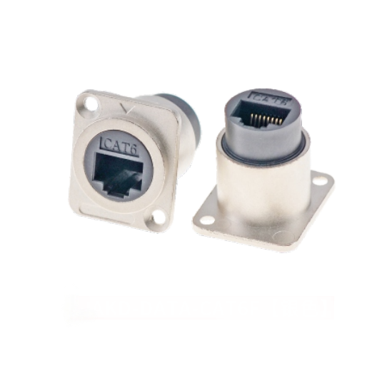 RJ45 CAT6 Zinc Alloy Square Data Connector Dustproof Audio Connector for Industrial Electronics Accessories