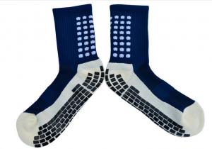 Quality Custom color knitted Cotton team Sports Anti Slip Socks for men for sale
