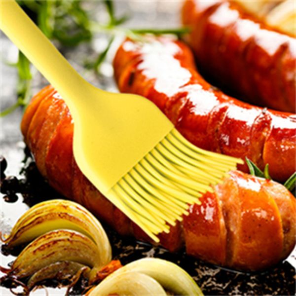 FDA Long Handle Silicone Basting Brush , OEM Silicone Bbq Basting Brush