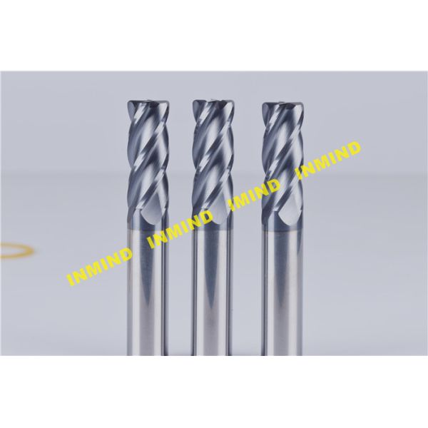 SiN Coating 4 mm Corner R 1.0 mm HRC55 Corner Radius End Mill 50 mm Length