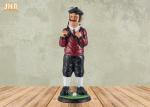 Small Golfer Tabletop Statue Polyresin Statue Figurine Antique Resin Sculpture