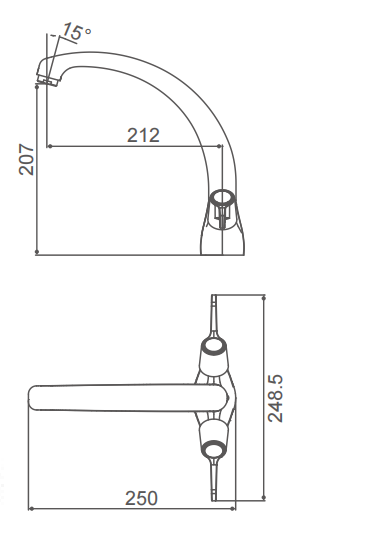 Durable Contemporary Washroom Two Handle Faucet Rust Proofing