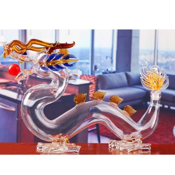 High Borosilicate 1000ml Empty Glass Wine Bottles With Glass Stopper