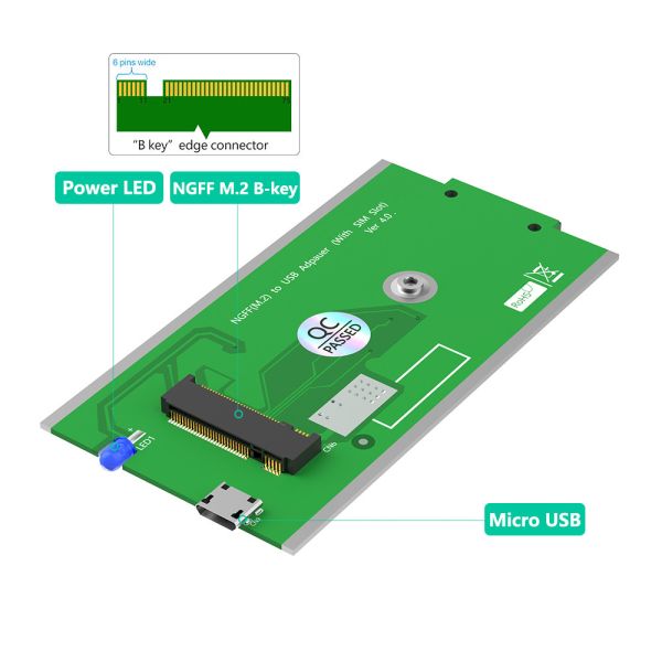 NGFF(M.2) B-key Module To USB Adapter With SIM Card Slot For WWAN/LTE/4G Module Wireless Network Card Adapter