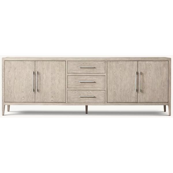 Medieval Style Walnut Console Table Roller Shutter Door Cabinet