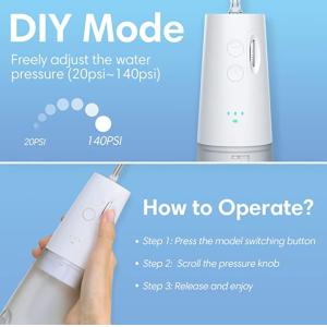 China Customized Pressure DIY Water Flosser 1600 Times/min Frequency Pulse on sale