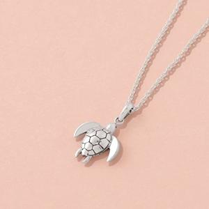 Quality Boma Jewelry Sterling Silver Sea Turtle Animal Pendant Necklace, 18 Inches for sale