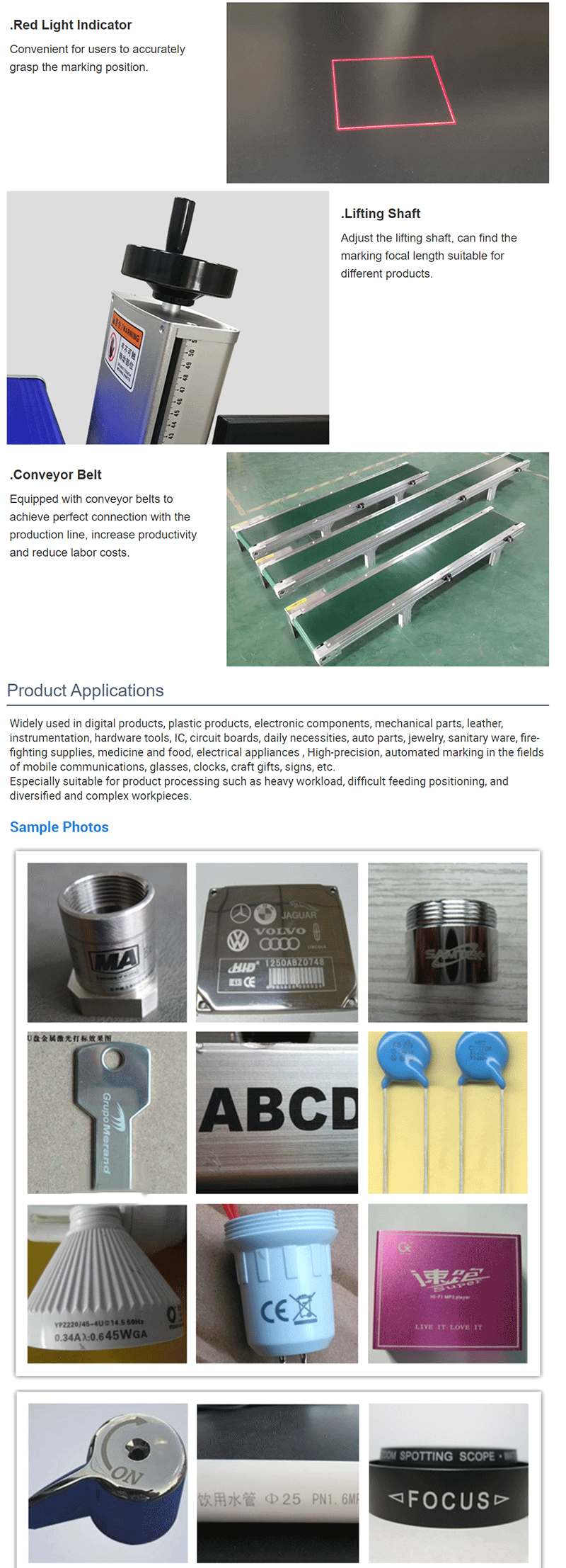 Fst Working Accuracy Hong Meng 20w 30w Ccd Fiber Optic Vision Positioning Laser Marking Machine with Conveyor Belt
