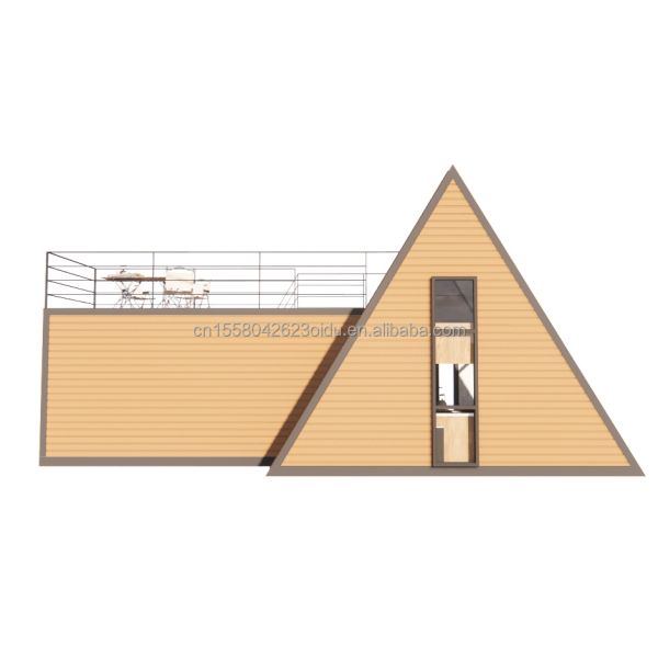 Aluminum Alloy Windows Luxury Modern A-Frame Low-rise Villa Heat-Insulated Modular Prefab Tiny Triangle House for Apartment
