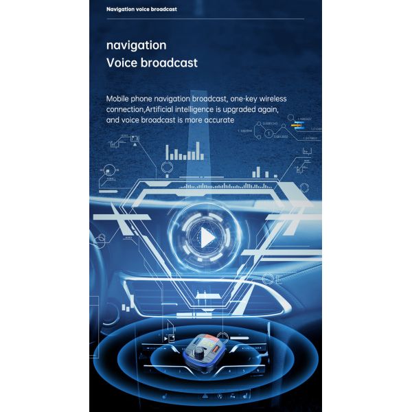 CVC Wireless Car MP3 FM Transmitter PD QC3.0 Dual USB Car Charger