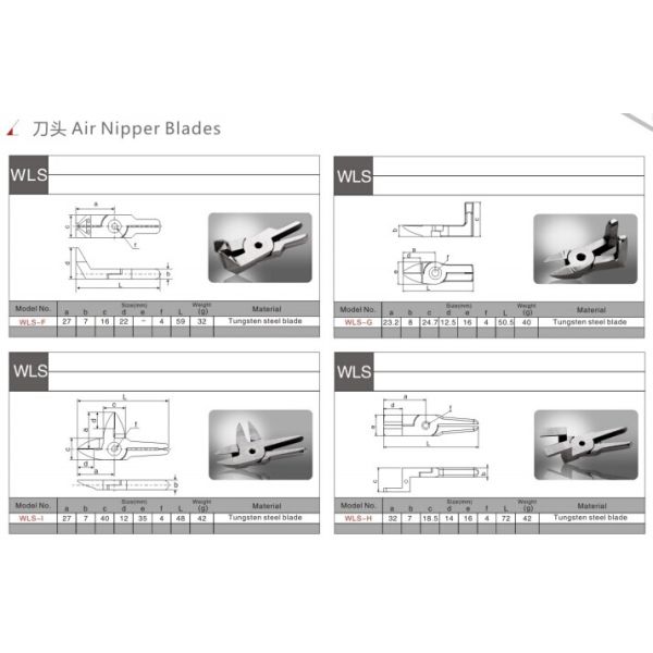 High Pecision Pneumatic Scissors Air Nipper Blades For Tanac Coil Winding Machine