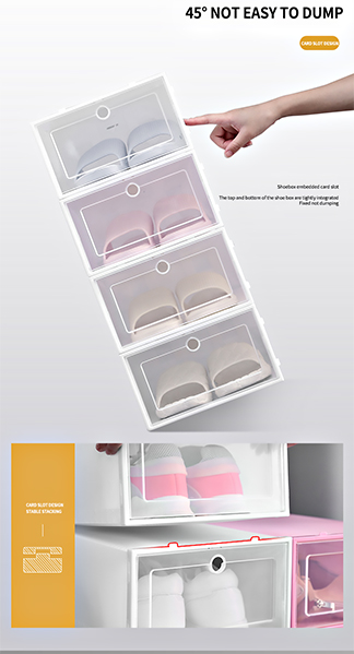 Dustproof Polypropylene Shoe Stackable Plastic Storage Boxes 18L