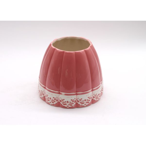 Size Custom Ceramic Biscuit Jar , Ballet Dress Pink Cookie Jar For Storage