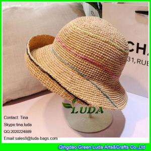 Quality LDMZ-006 natural raffia straw crochet women beach hats for sale